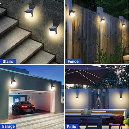 Solar Wall Lights Outdoor, 1 Pack, 3 Lighting Modes, IP65 Waterproof, Wireless Solar Powered LED Lights for Backyard, Garden, Fence, Patio, Front Door - Bright & Durable Outdoor Lighting