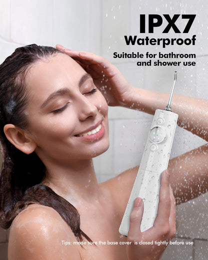 Water Flosser Teeth Pick: 300ML & LED Display 5 Modes Rechargeable Dental Flossers for Braces,Sensitive Gums, Portable Flossing for Teeth Cleaning, IPX7 Waterproof Cordless for Home Travel Use