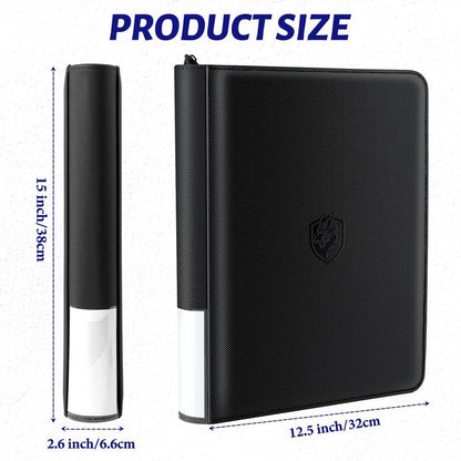 TRUGQ Toploader Binder Holds 324 Toploaders - 20 Toploaders|Waterproof PU Leather + Anti-Yellowing PP Inserts | Ridge Tab Sorting Portable top loader binder for cards(For Sports/Game Cards)