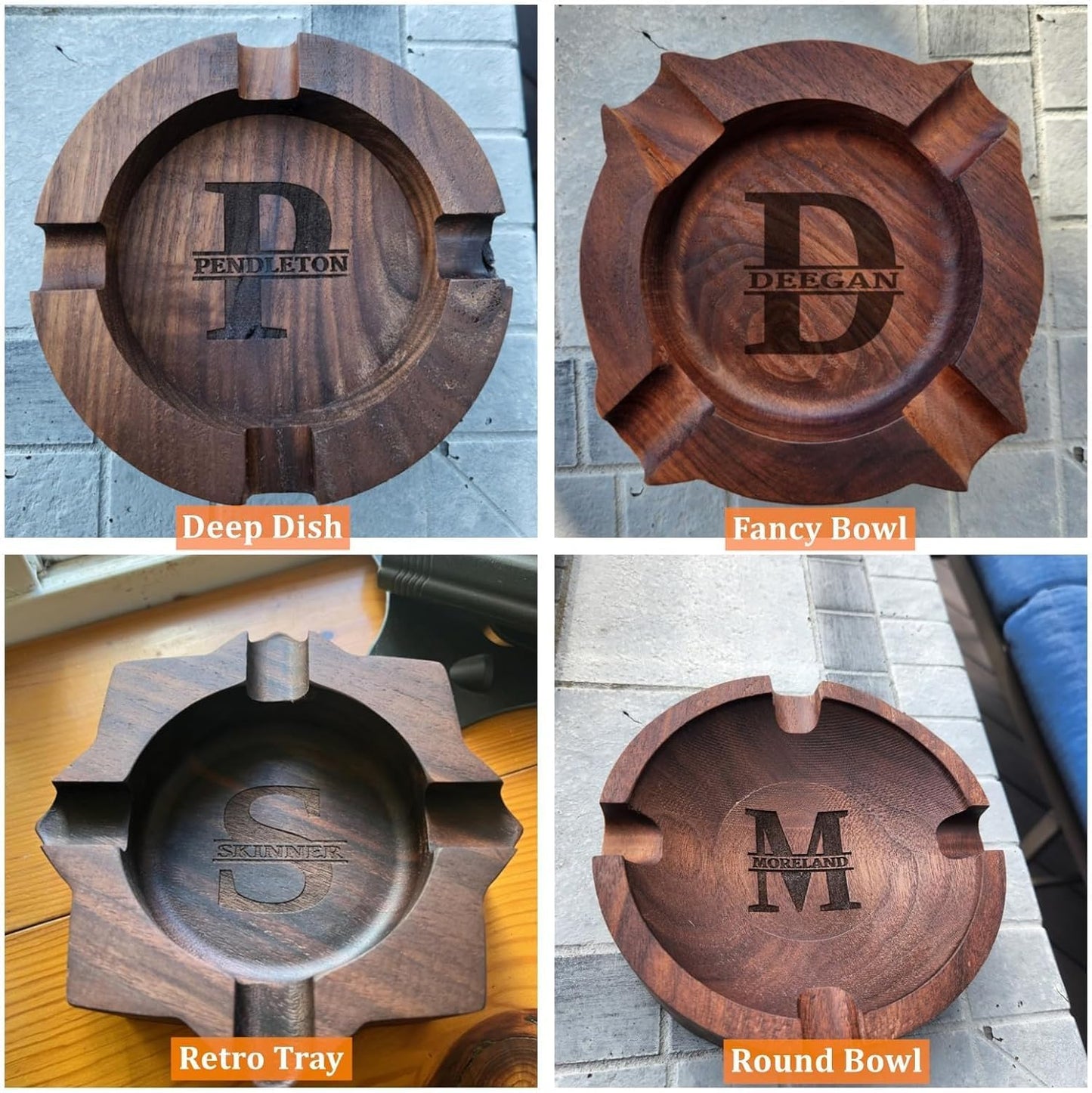 mycutia Custom Craft Fathers Day Gift Walnut Wood with Monogram Name for Men Dad Husband Home Indoor Outdoor for Dad Birthday Anniversary Wedding 2026 (Style 01)