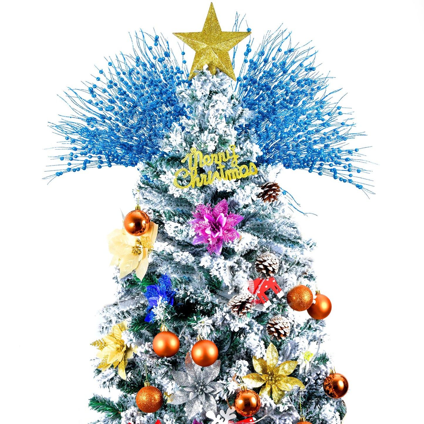 Losris Christmas Artificial Glitter Berry Stem Decorations Decorative Bead Sticks Xmas Picks Glittery Twigs Branches for Christmas Tree Wreath Gift Vase Decor Party Ornaments Black 24 PCS