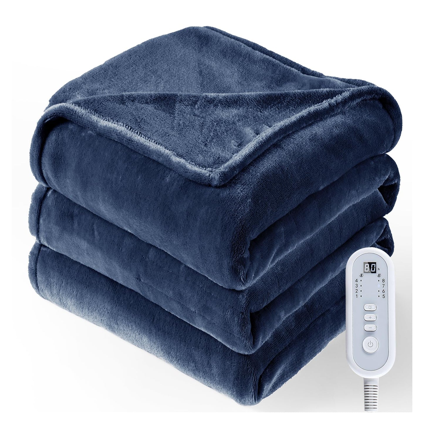 Heated Blanket Twin, Electric Blanket Soft Sherpa Flannel, 10 Hours Auto Shut-off & 8 Fast Heating Levels, Machine Washable ETL Certified, Heating Blanket for Bed & Sofa (62x84 inches, Gray)
