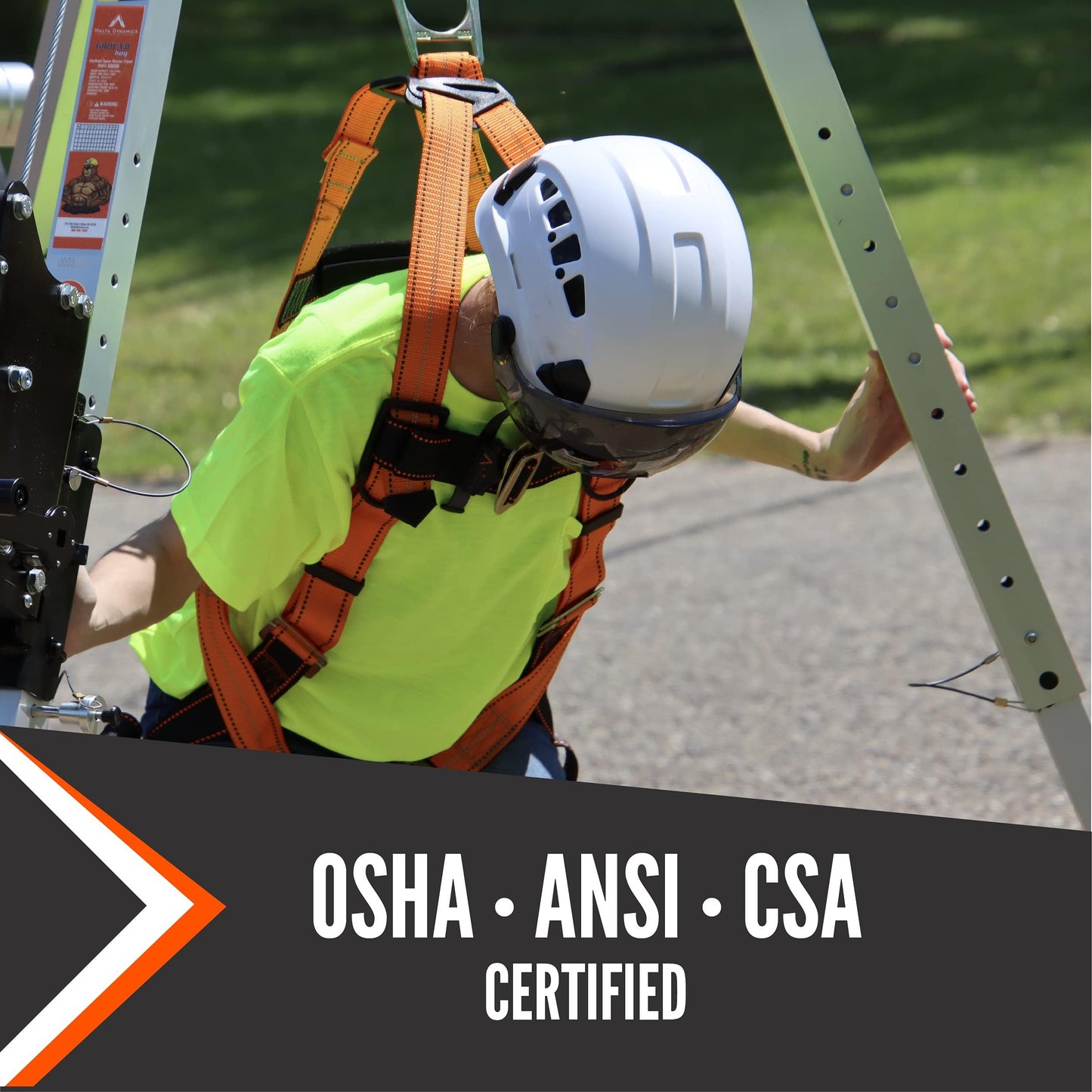 Malta Dynamics Warthog Safety Harness Fall Protection, Pass-Thru Leg Buckles, Full Body Harness - OSHA/ANSI Compliant (XXLarge)