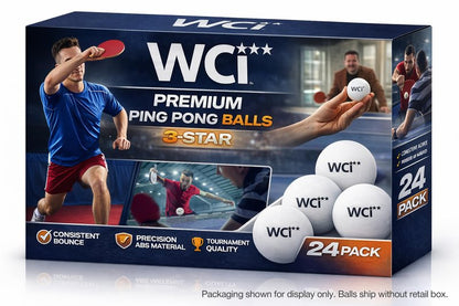 PARTY BALL Sports Ping Pong Balls – Official Size 40mm 3-Star Professional Table Tennis Balls, Durable High Performance for Training & Competition, White (12 Pack)