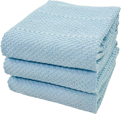 Serafina Home Coastal Sky Light Blue Kitchen Hand Dish Towels: Oversized 28" x