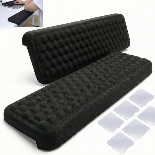 WESTERN COMFORT L-Shaped Desk Edge Cushions (2 Pack) for Elbow & Wrist Relief – Ergonomic Non-Slip Memory Foam Office Desk Arm Rest Pad for Gaming & Work Comfort – Breathable Lycra with Massage Dots