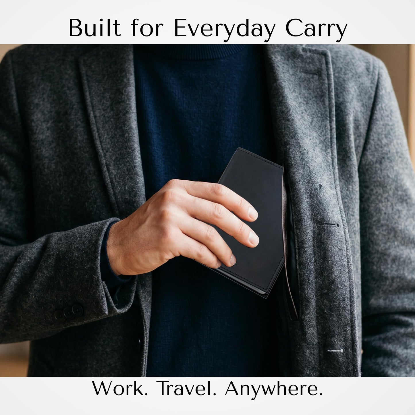 AG Wallets Men’s Leather Wallet – 24 Card Capacity, RFID Blocking, 2 ID Windows, Full Bill Compartment, Vertical Bifold Card Holder, Black