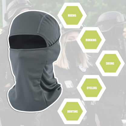 Balaclava Face Mask Adjustable Windproof UV Protection Hood (US, Alpha, One Size, Grey)