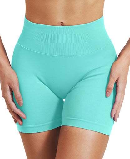 VOYJOY Women Workout Impact Shorts 2.5"/ 3.6"/ 4.5"/ 6" Scrunch Butt Lifting Gym Seamless Booty Biker Shorts Mint Green
