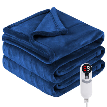 Electric Heated Blanket Full Size 72"x84", Cozy Large Oversized, 5 Heating Levels & 10 Hours Auto Off, Cozy for Bed, Sofa, & Office, Machine Washable, Purple