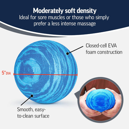 OPTP PRO Soft Release Ball – 5" Foam Massage Ball for Back Pain Relief & Sore Muscles – Ideal for Exercise Recovery and Physical Therapy