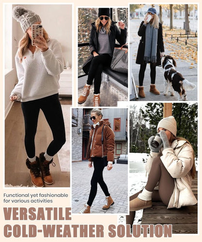 Bluemaple Fleece Lined Leggings Women High Waisted Tummy Control Thermal Warm Workout Hiking Yoga Pants for Cold Winter