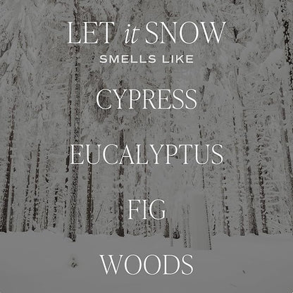 Sweet Water Decor Let it Snow Christmas Scented Candles - Christmas Stocking Stuffers Soy Candles with Cypress Scent - Christmas Candles with 40 Hours Burn Time - 9Oz Gold Lid Clear Jar Wax Candles