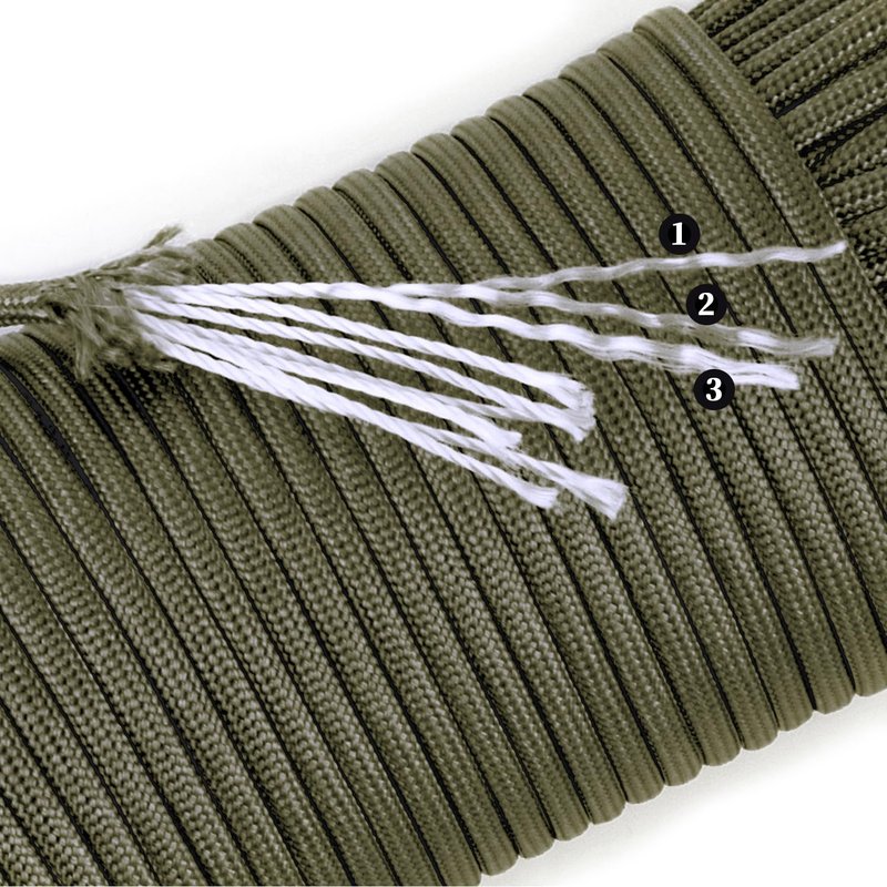 FISHLUND Paracord 550 lb, 7 Strand Paracord Rope 50ft 4mm, Nylon Parachute Cord for Camping, Olive Green