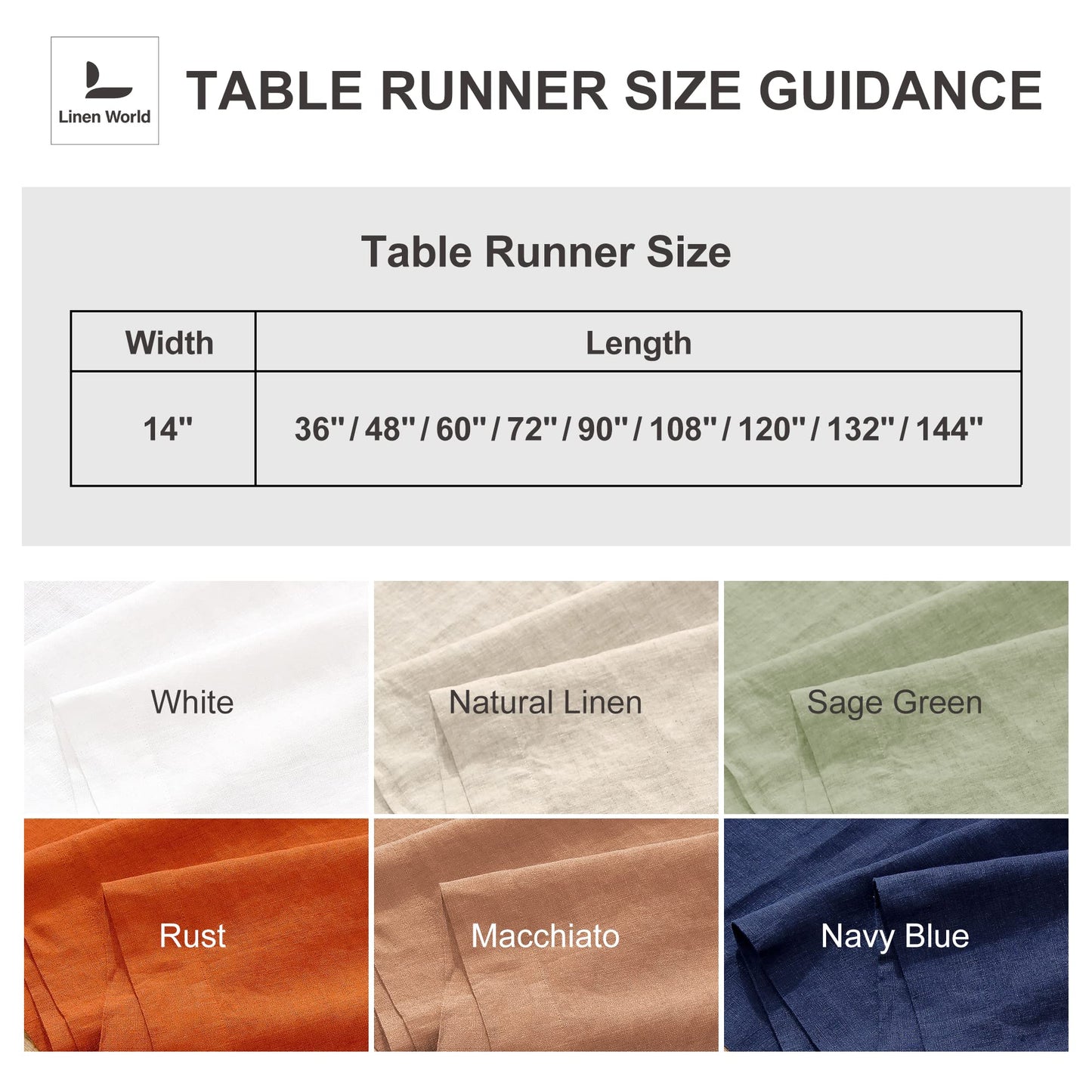 L Linen World Linen Table Runner 14X72 Inches,100% French Linen Rust Tablerunner,Machine Washable Dining Table Runner for Fall,Wedding,Party,Halloween,Christmas(Rust)
