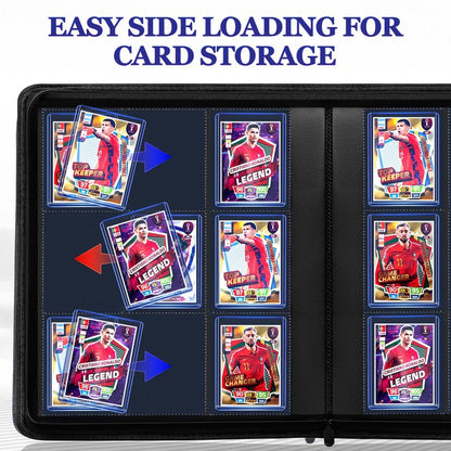 MGCLBR Top Loader Binder – Holds 324 Cards (20 Hard Sleeves Included),9-Pocket Side-Loading Card Binder Ringless Double-Sided – Perfect for Trading/Sports Cards & Tournaments