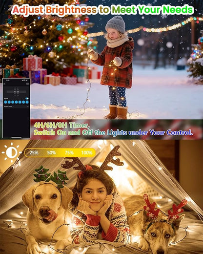 Smart Color Changing Christmas String Lights, 2Pack 164FT 400LED App Control RGB LED String Lights with Remote & Timer, Waterproof Twinkle Christmas Tree Lights Indoor Outdoor Holiday Xmas Tree Decor