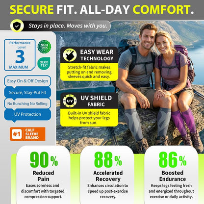 BLITZU Calf Compression Sleeves for Men and Women. Footless Compression Socks Support for Varicose Vein, Nursing, Running. Leg Sleeve Brace for Shin Splints, Pain Relief & Reduces Swelling Gray S-M