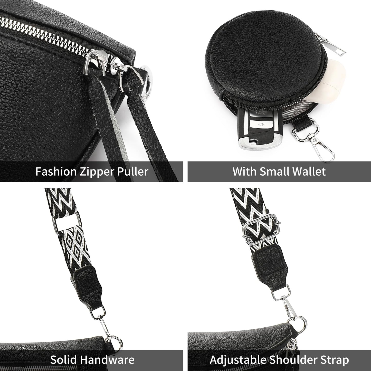 GAEKEAO Crossbody Bag for Women Bum Bag Belt Purse Spacious Handbags Vegan Leather Fanny Packs With Shoulder Strap