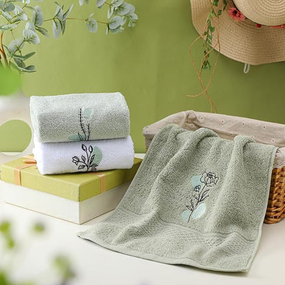 Abstract Botanical Hand Towels Boho Sage Green Botanical Bathroom Decor 14x29