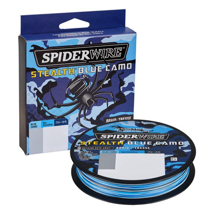 SpiderWire Stealth® Superline, Blue Camo, 65lb | 29.4kg, 125yd | 114m Braided Fishing Line, Suitable for Saltwater and Freshwater Environments