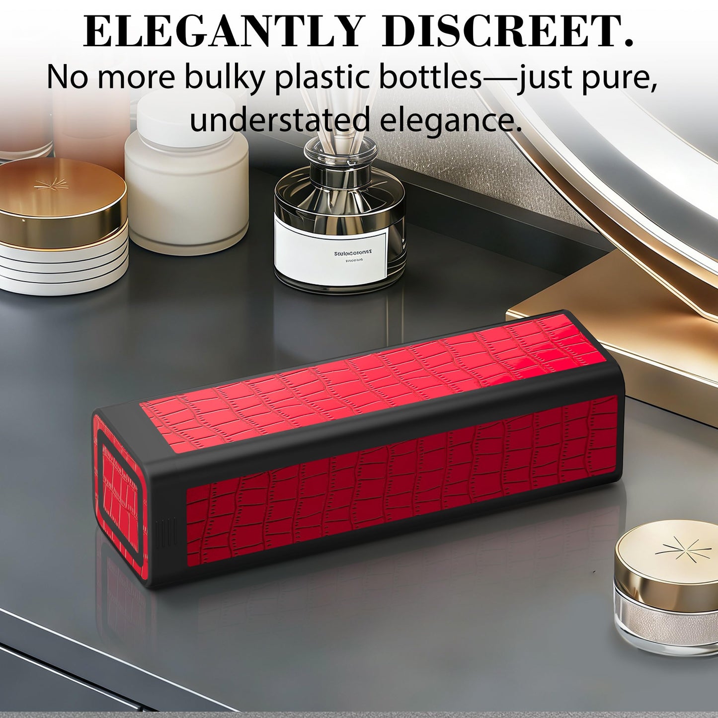 TALVOLC M Weekly Pill Organizer 7 Day, Discreet Leather Pill Case for Purse or Pocket, Easy Slide-Out Daily Medication Planner, 1 Time a Day Travel Vitamin and Supplement Holder (Red)
