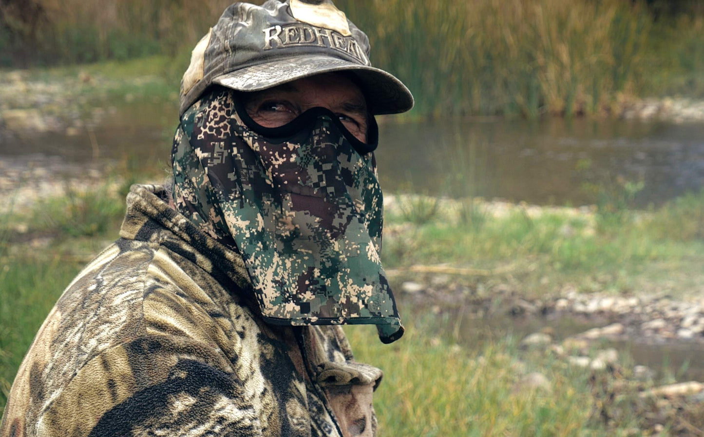 Down Under Outdoors Premium Camo Hunting Face Mask in Lightweight Breathable Sheer Mesh for Warm Weather, Adjustable for Men, Women and Kids