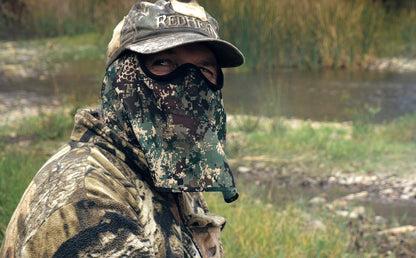Down Under Outdoors Premium Camo Hunting Face Mask in Lightweight Breathable Sheer Mesh for Warm Weather, Adjustable for Men, Women and Kids