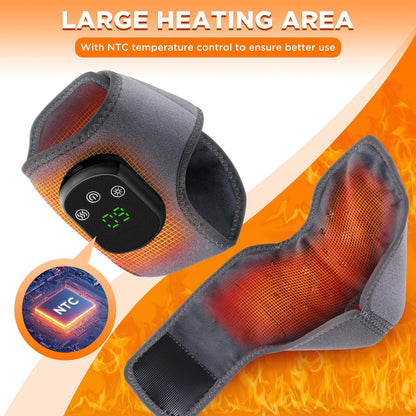 Cordless Ankle Massager with Heat, Ankle Heating Pad, USB Rechargeable Heated Brace Wrap Warmer, 5 Heat Levels, 3 Vibration Modes, Auto Shut Off