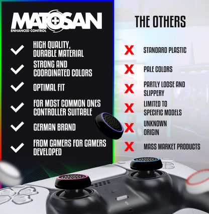MatoSan® 20 Controller Grip Thumbstick Accessories Silicone Caps | Compatible for PS4, PS5 Controller Thump Grips Protection - Enhanced Precision PS5 Thumpstick Grips