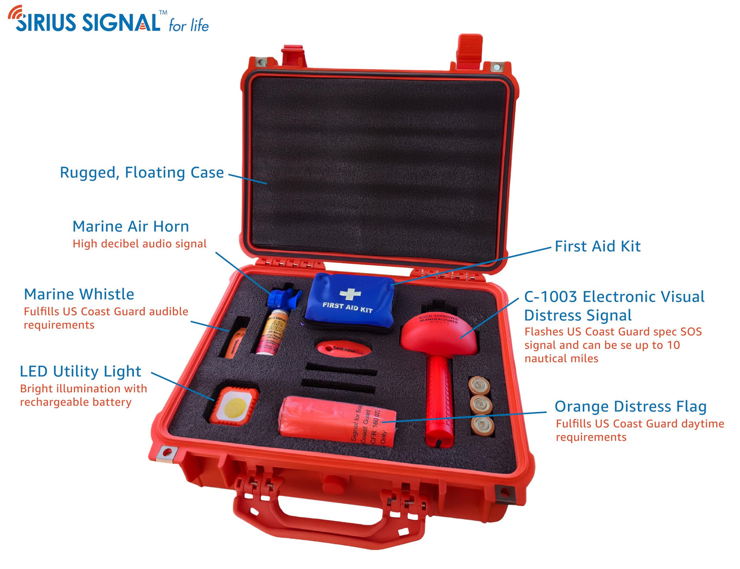 Sirius Signal MK-1001 Boating Safety Hard Case Kit - USCG Approved