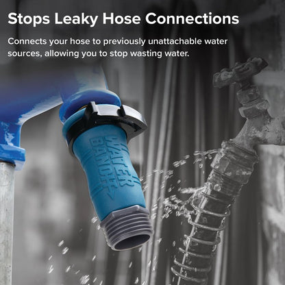 Camco Water Bandit - Features a Flexible Silicone Sleeve for 1" Faucets & Male Water Hose Connection that Fits 3/4-11.5NH Hose Threads - Works with Damaged Faucet Threads/Threadless Faucets (22484)
