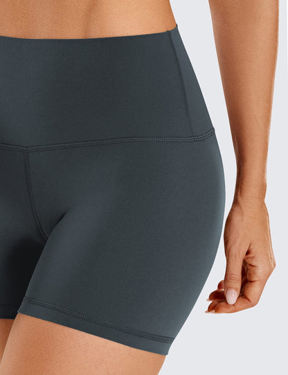 CRZ YOGA Butterluxe Biker Shorts 4'' - High Waisted Booty Workout Volleyball Yoga Womens Spandex Dark Green Small