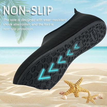 ANLUKE Water Shoes Barefoot Aqua Yoga Socks Quick-Dry Beach Swim Surf Shoes for Women Men Black/Solid 36/37