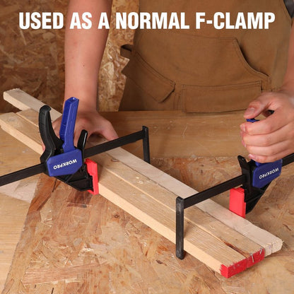 WORKPRO 9" Track Saw Clamps, Quick Release Clamp for Woodworking, Circular Saw Guide Rail System, 150lbs Load Limit x 2-1/2" Throat Depth, 2PC
