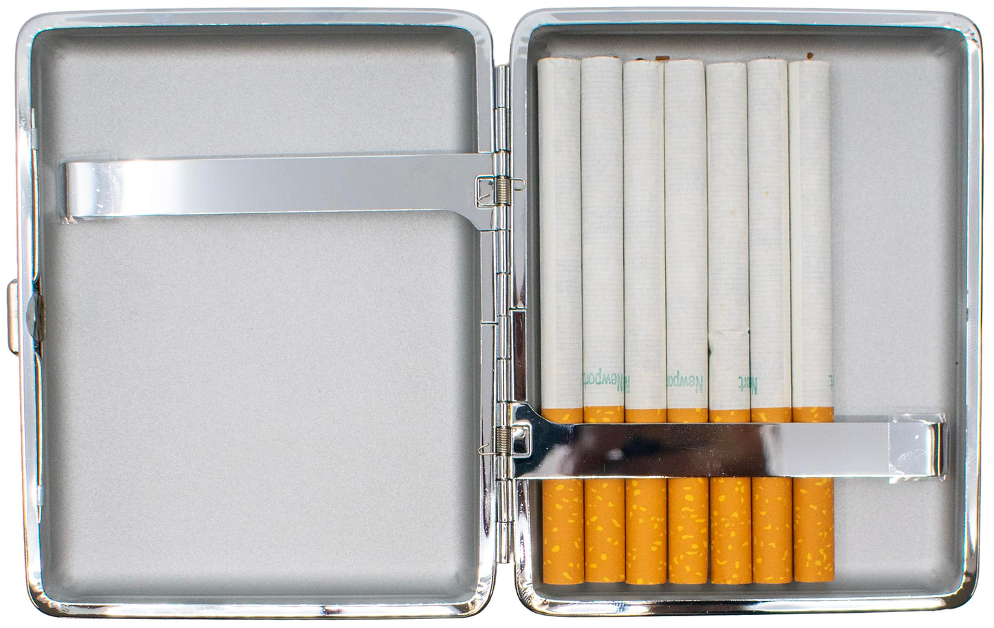 Set of 2 Metal-Plated 100s Leather Cigarette Case & Stash Box (Crocodile Black)