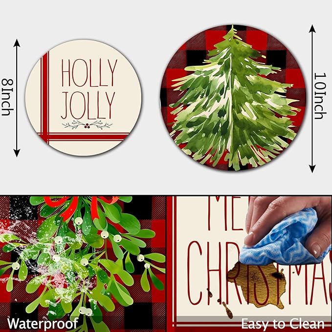 Christmas Decor Electric Stove Burner Covers，4 Pcs Xmas Decor Round Stove Burner Covers，8 Inches and 10 Inches，Gas Stove Burner Cover,Metal Cooktop Christmas Tree Decorative，Home Decor,Kitchen Decor