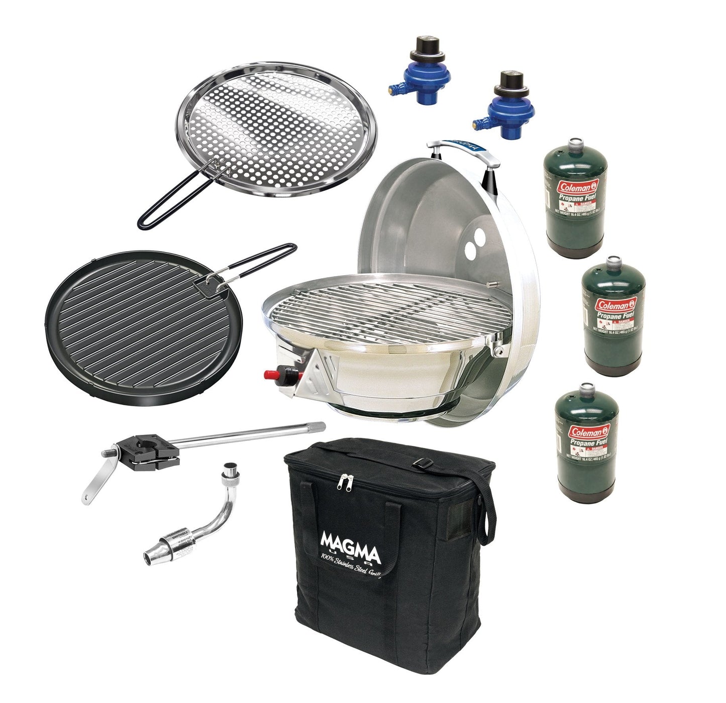 Magma A10-991 Padded Grill & Accessory Carrying/Storage Case | Marine Kettle Grill Bag | Round Grill Travel Case | Protective BBQ Storage