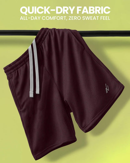 NY Threads Men's Athletic Shorts Quick Dry Loose-Fit Lightweight Running Workout Gym Shorts with Pockets, X-Large, Burgundy