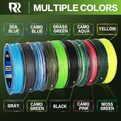 ROCRETA Geode Braided Fishing Line, Super Strong Power Braid Lines for Saltwater and Freshwater Fish 30lb, 150yds，Camo Green