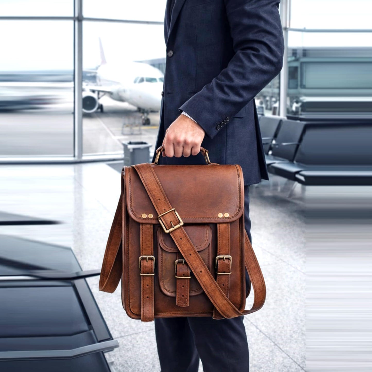 Vintage Genuine Leather iPad/Tablet/tab/Kindle Satchel Cross Body Shoulder Messenger Bag (11 X 9 Inch) (11 inch)