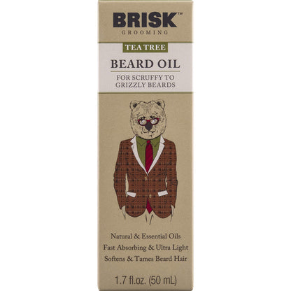 Brisk Beard Grooming Oil Liquid, Citrus for Beard Hair, 1.7 Oz