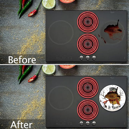 Snowman Stove Burner Covers, Christmas Decor Gas Stove Burner Covers 8 ＆10 Inches Stove Top Covers Electric Stove 4 Pcs Metal Stove Cover Gas Stove Top Covers, Cooktop Decorative,Xmas Decorations