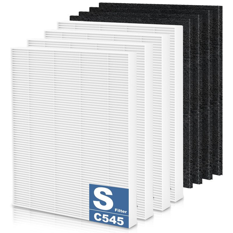 8 Pack C545 Replacement HEPA Filter S Compatible with Winix C545 Air Purifier, Replaces Part 1712-0096-00 and 2522-0058-00, Only