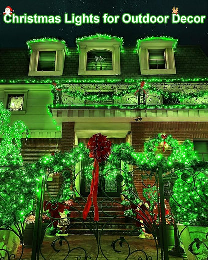 355 FT 900 LED Green Christmas Lights, Extra Long Outdoor String Lights Waterproof, Timer & Memory, 8 Modes Dimmable Plug in Fairy for Outside Tree Wedding Patry