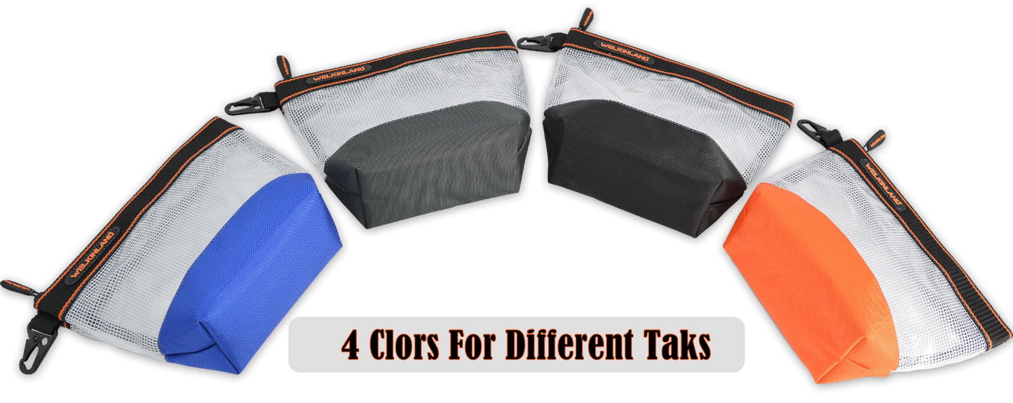 WELKINLAND 10-Inch Clear Tool Pouch Organizer - 4 Pcs Zipper Tool Bags