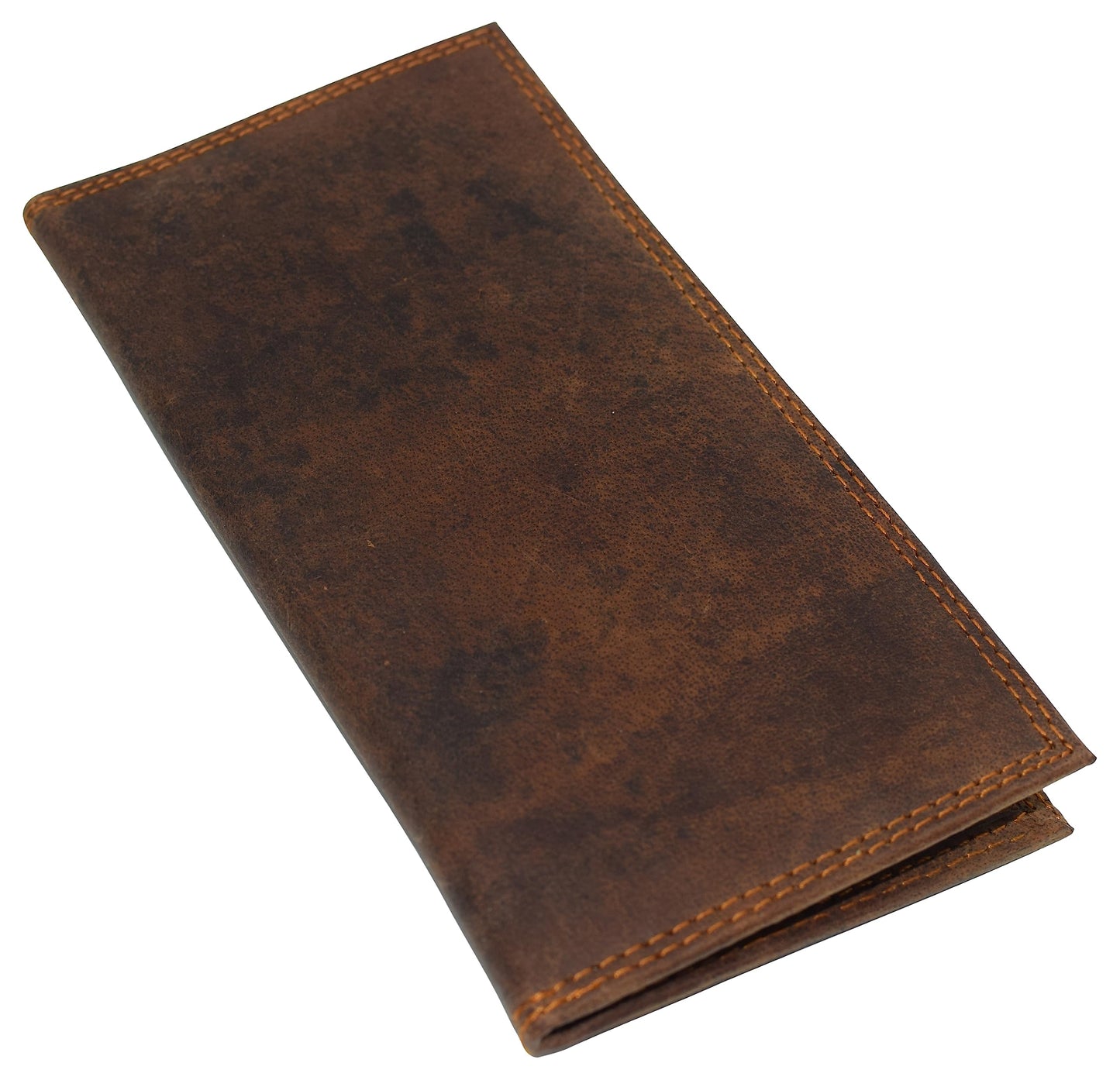 CAZORO Premium Vintage Leather RFID Blocking Slim Checkbook Cover Wallet (Brown)