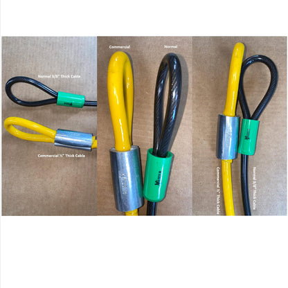 Vascer Commercial Heavy Duty Braided Galvanized Steel Theft Deterrent Security Cable with Looped Ends. (1/2 Inch Thick, 7x19 Construction, 30 Feet)
