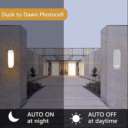 Modern Outdoor Light Fixtures Dusk to Dawn Outdoor Lighting 2 Pack,15" Exterior Wall Sconce, Porch Light, Garage Lights Wall Lamp, Waterproof Outdoor Lights for House,Garden, Front Door