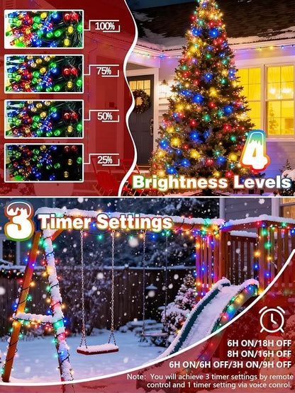 Voice Controlled Christmas Lights with Remote, 264 FT 800 LED String Lights Indoor Outdoor with 12 Modes 3 Timers, Dimmable Twinkle Light Plug in Waterproof for Xmas Tree Party Decor, Multicolor